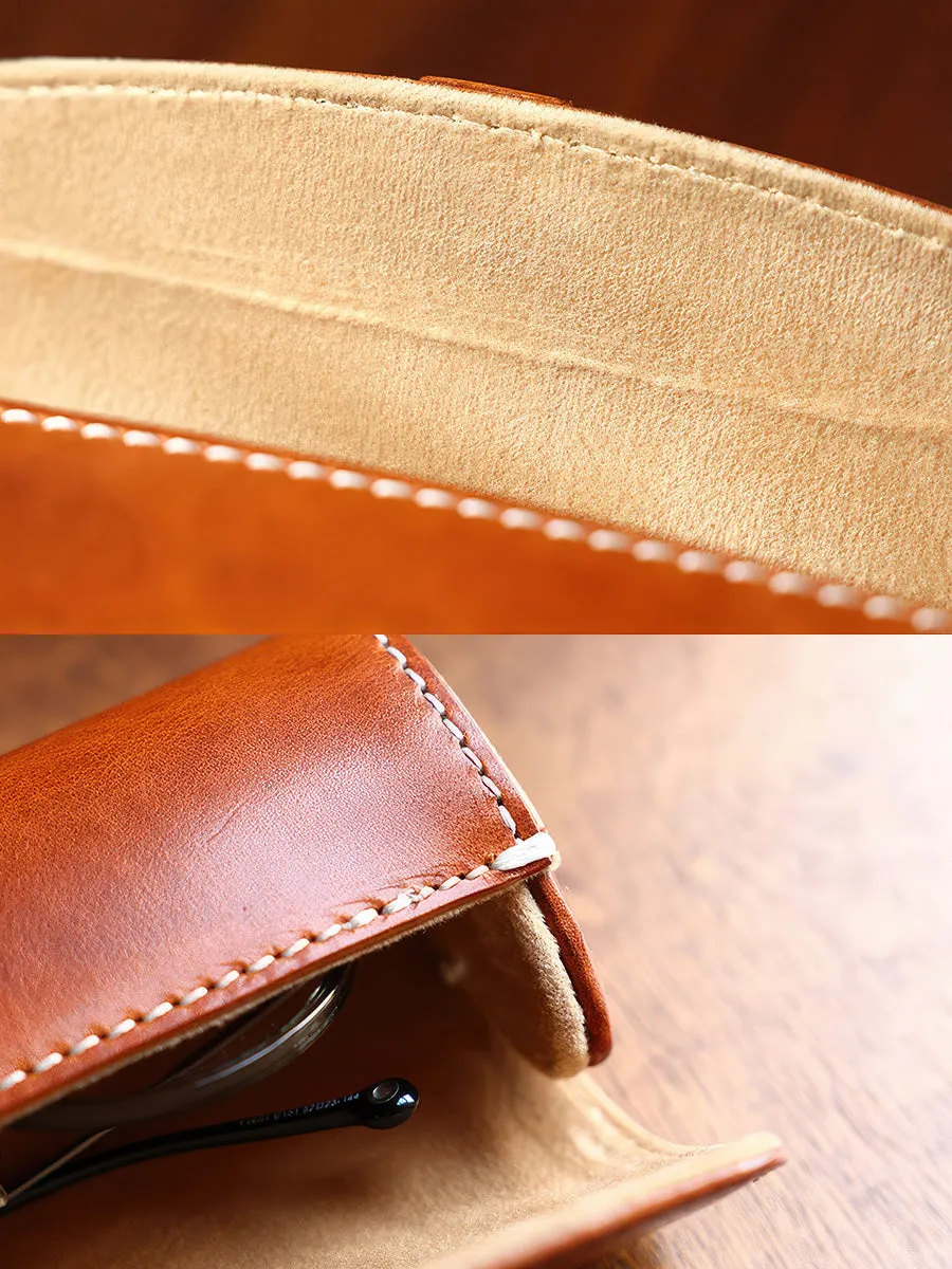 Retro Handmade Leather Glasses Case | Full Cover