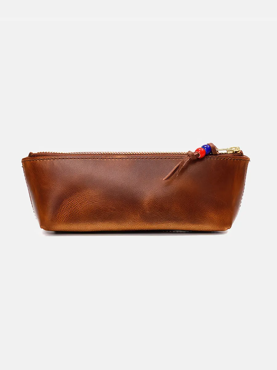 Retro Handmade Leather Pen Bag