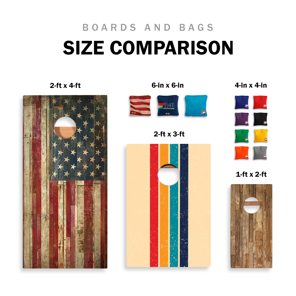 Retro Stripes Star Cornhole Boards