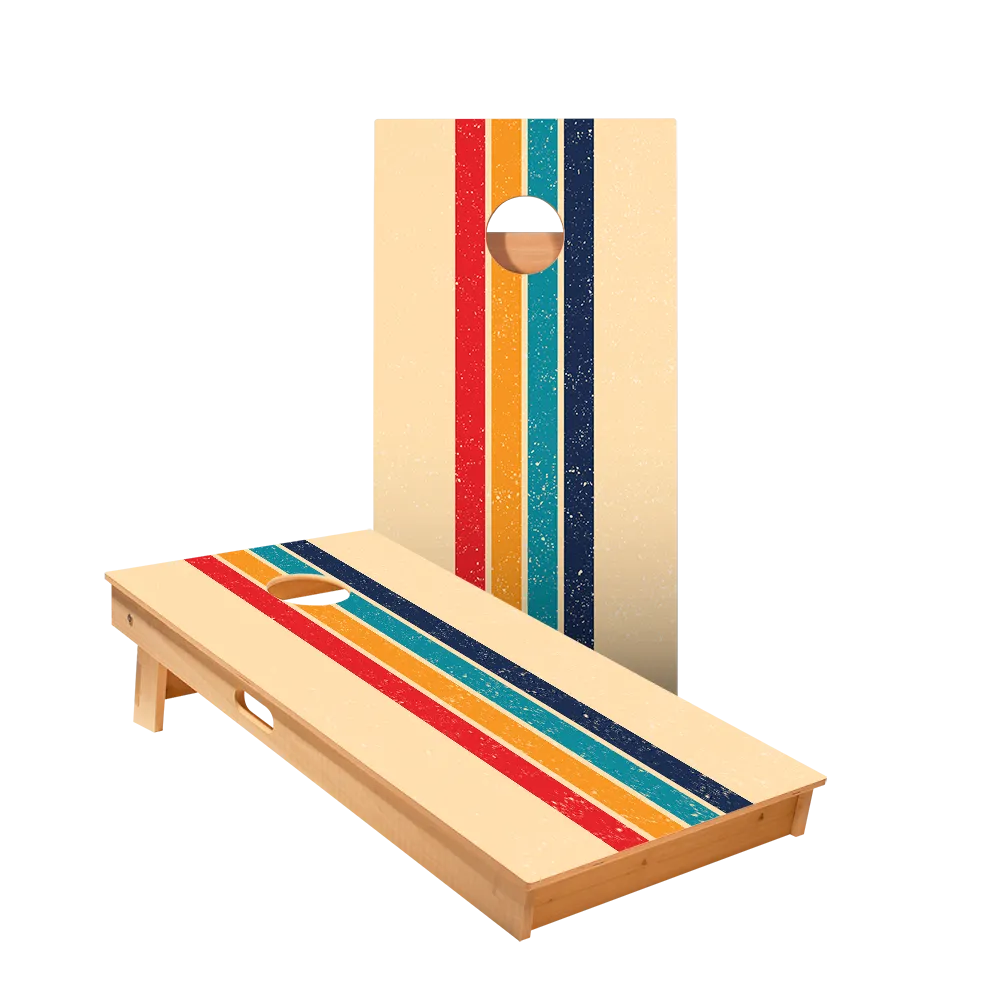 Retro Stripes Star Cornhole Boards