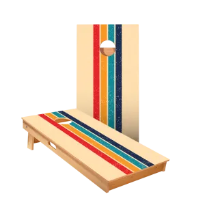 Retro Stripes Star Cornhole Boards