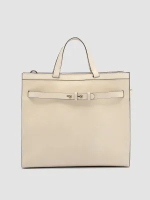 SADDLE 015 - Ivory Leather Handle Bag