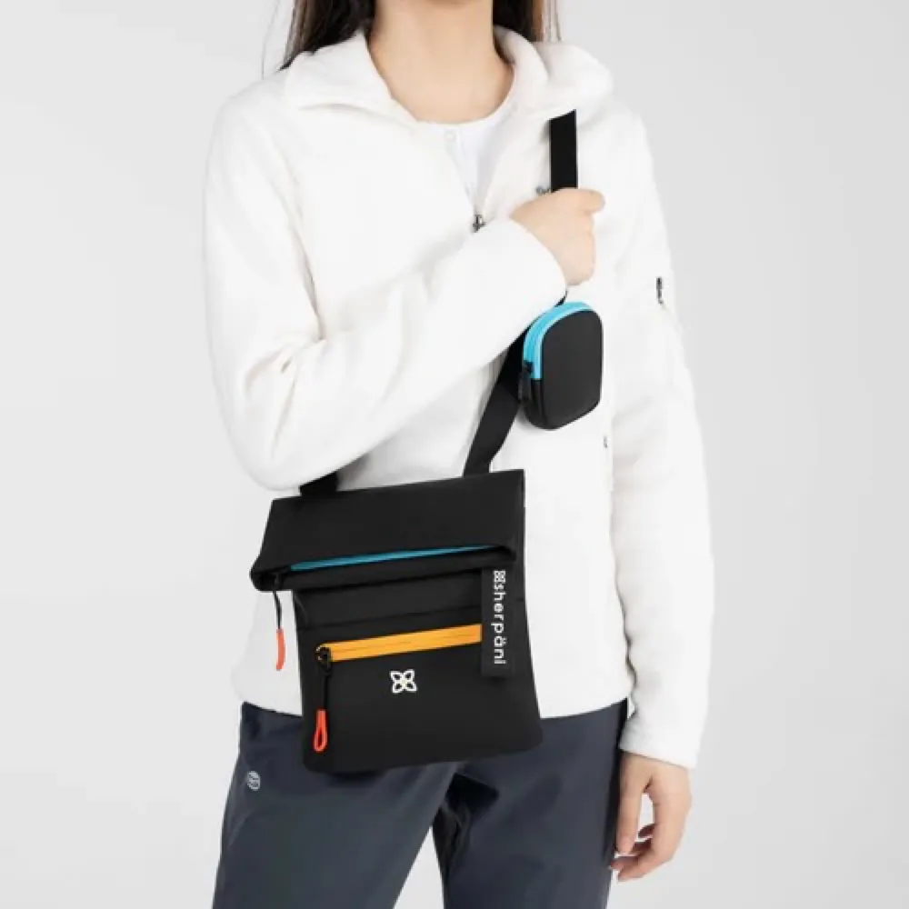 Sherpani Pica Crossbody Bag in Chromatic Black with Multi Color