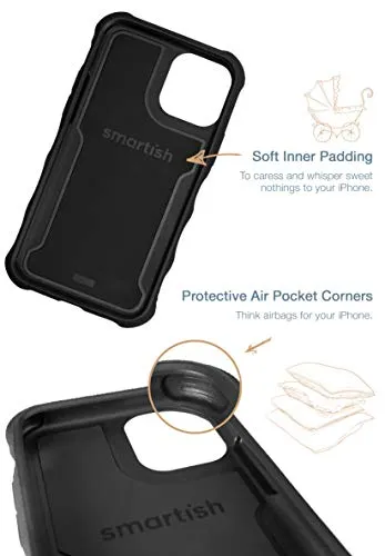 Smartish iPhone 12 Mini Armor Case - Gripzilla [Rugged   Protective] Slim Tough Grip Cover - Black Tie Affair