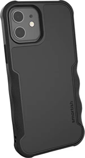 Smartish iPhone 12/12 Pro Armor Case - Gripzilla [Rugged   Protective] Slim Tough Grip Cover - Black Tie Affair