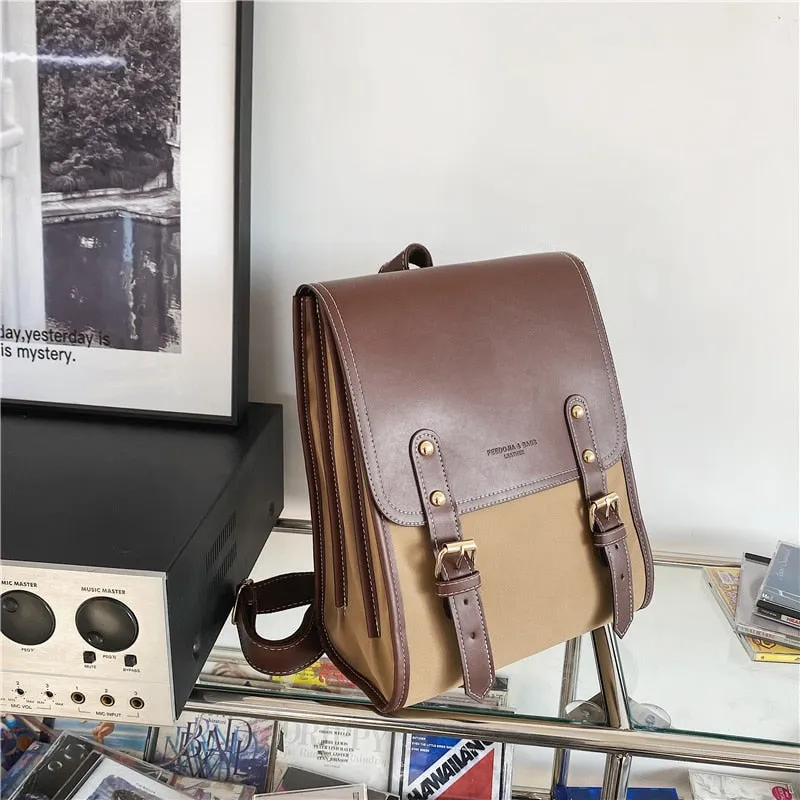 Sohiwoo Retro Pu Leather Backpack