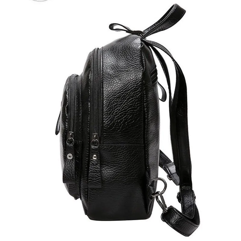 Stylish Multifunctional Women's Small Leather Backpack