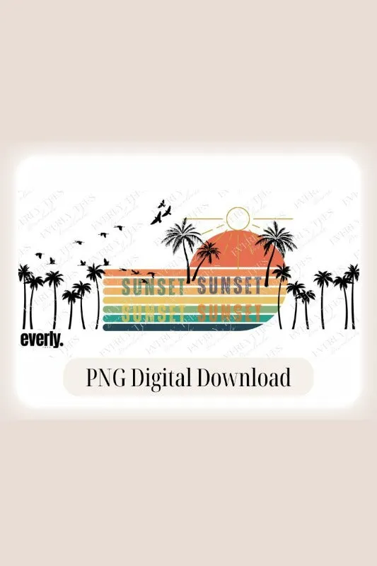 Sunset Horizon Design PNG Download