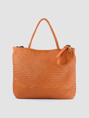 SUSAN 03 - Orange Leather Shoulder Bag