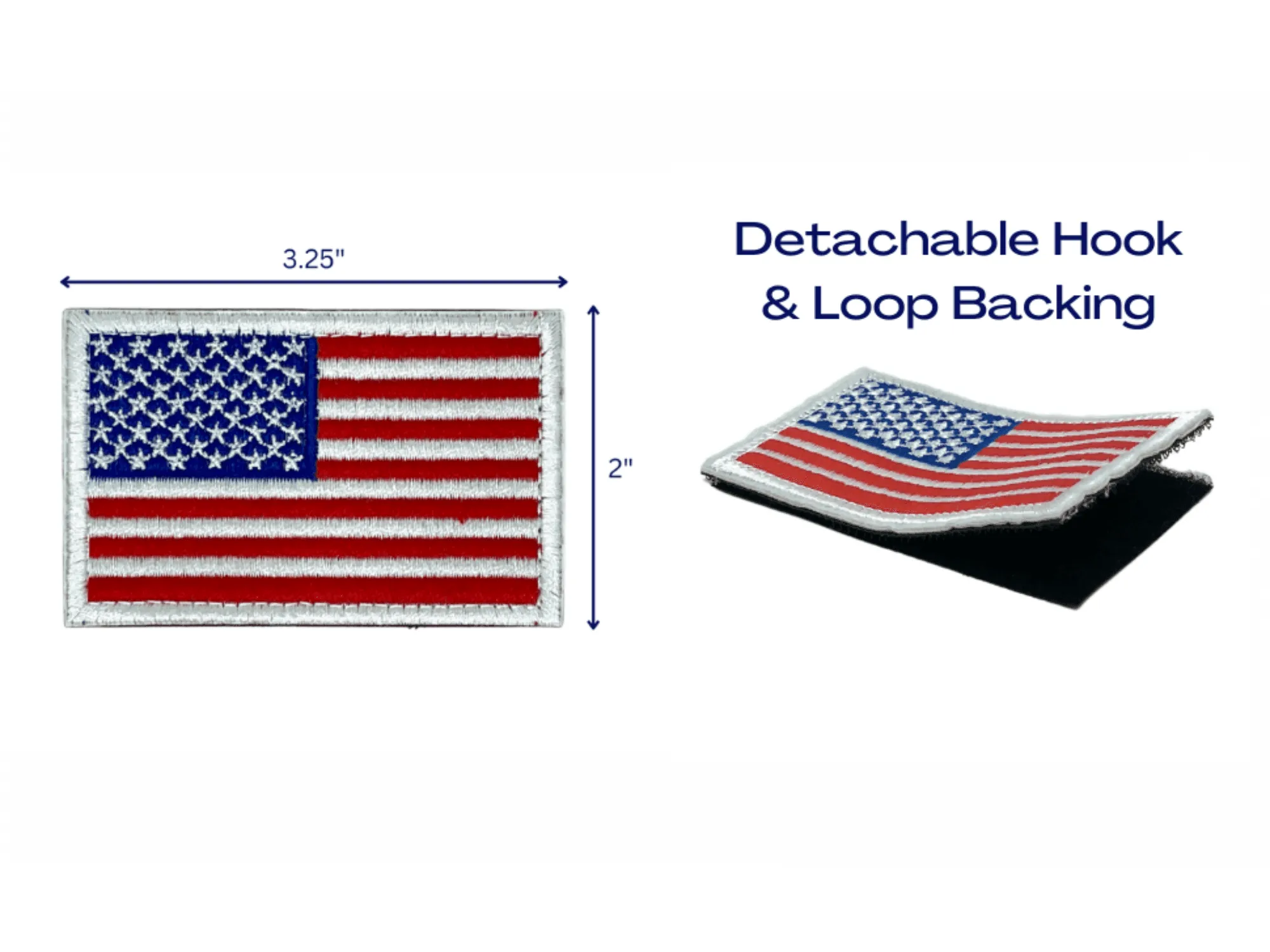 Tactical USA Flag Patch with Detachable Backing