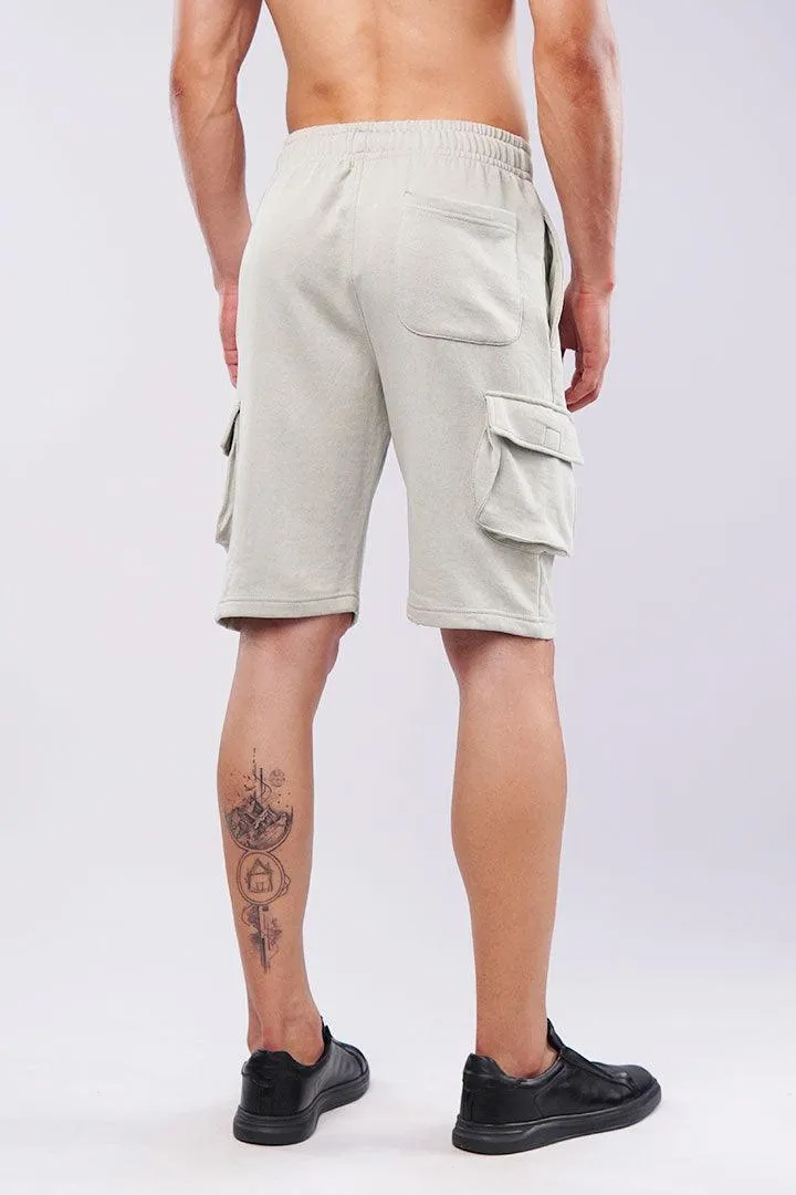 Terry Cargo Shorts - Sage Green