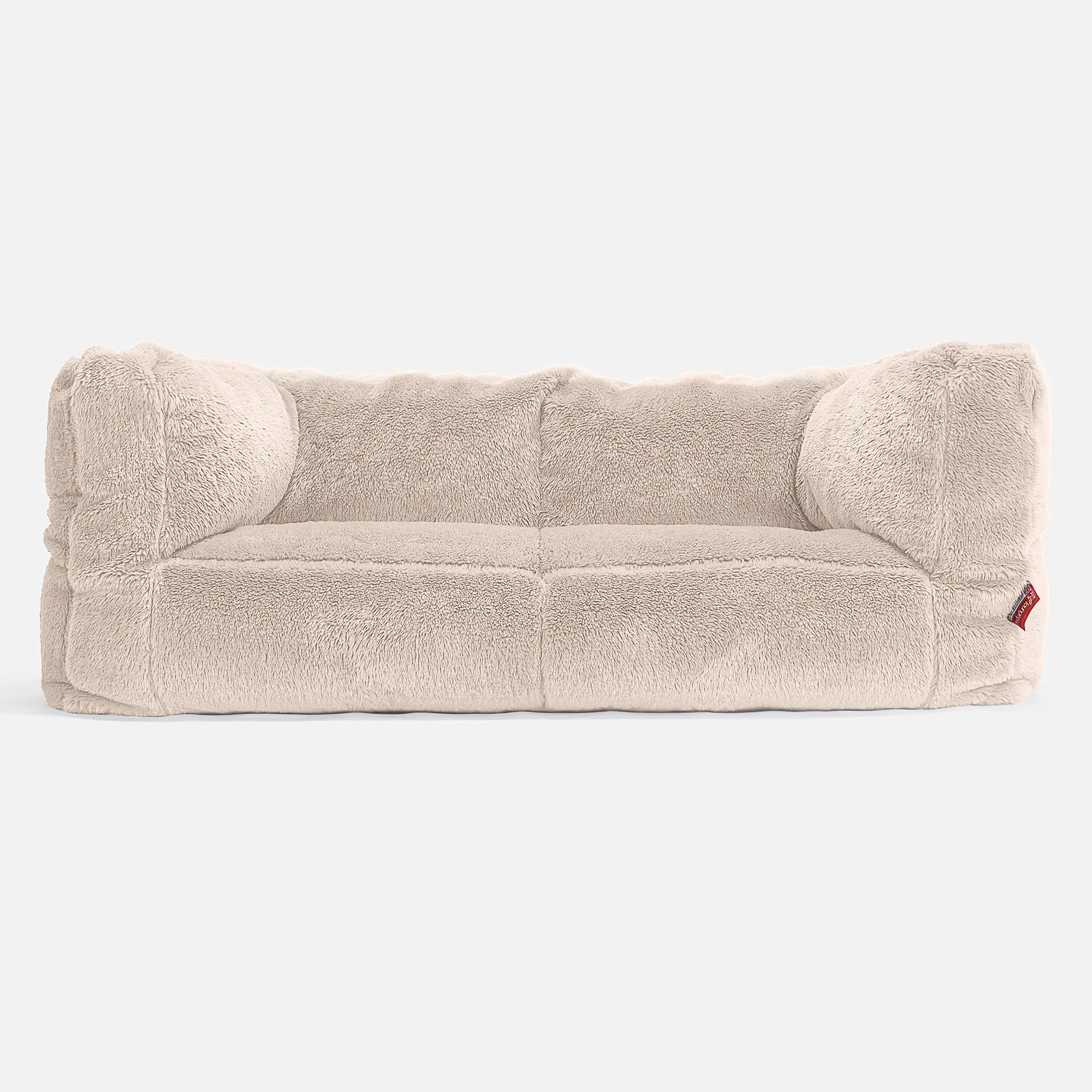 The 2 Seater Albert Sofa Bean Bag - Teddy Faux Fur Cream