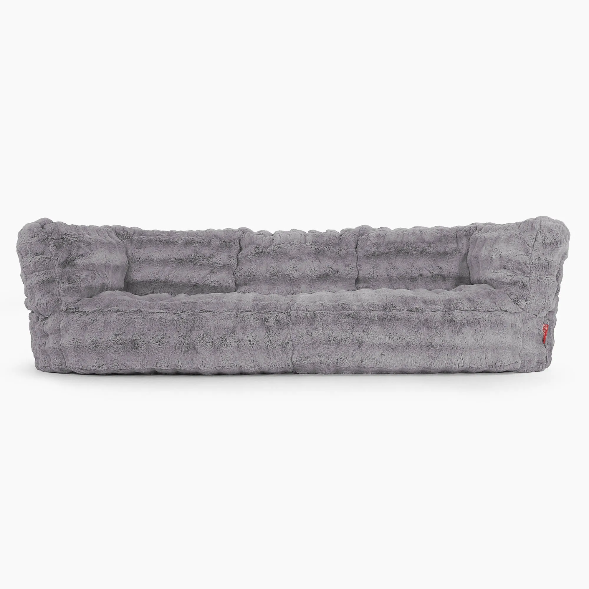 The 3 Seater Albert Sofa Bean Bag - Bubble Faux Fur Grey