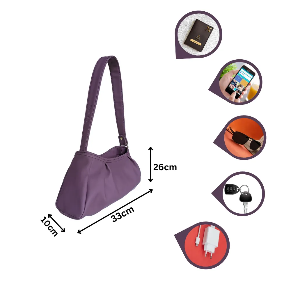 Trendy Mauve Baguette Bag Perfect For Women & Girls