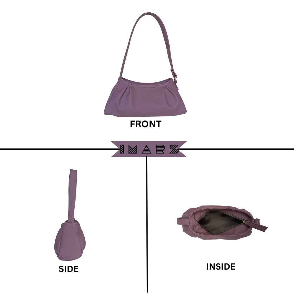 Trendy Mauve Baguette Bag Perfect For Women & Girls