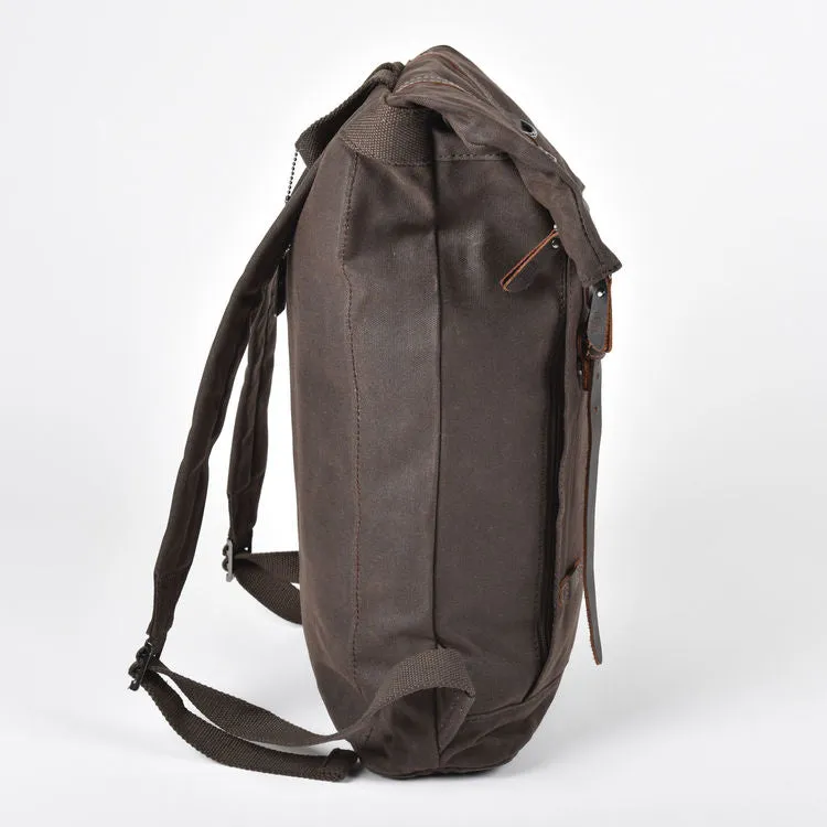 Troop Heritage Canvas Leather Brown Laptop Backpack