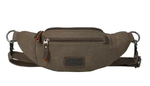 Troop London Heritage Olive Canvas Waist Bumbag