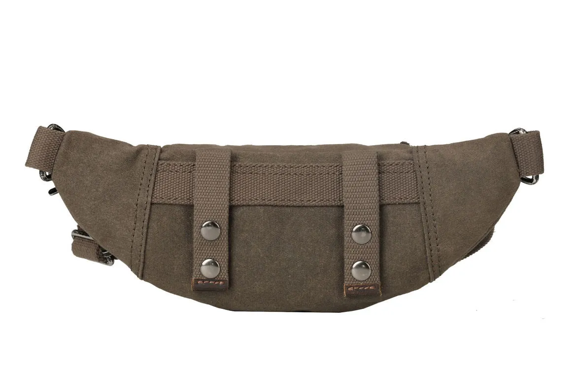 Troop London Heritage Olive Canvas Waist Bumbag