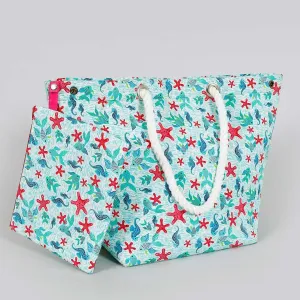 Underwater Blue Tote Bag With Pouch