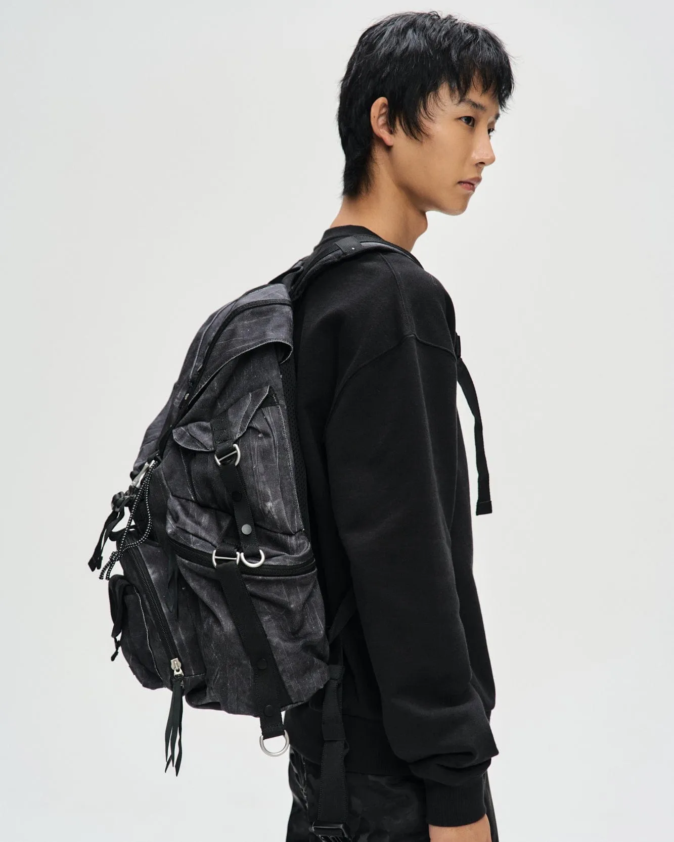 UNISEX DENIM BERLIN BACKPACK aaa442u(BLACK DENIM)