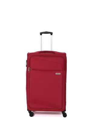 Unisex Red Fashion Soft Luggage Trolley Bag