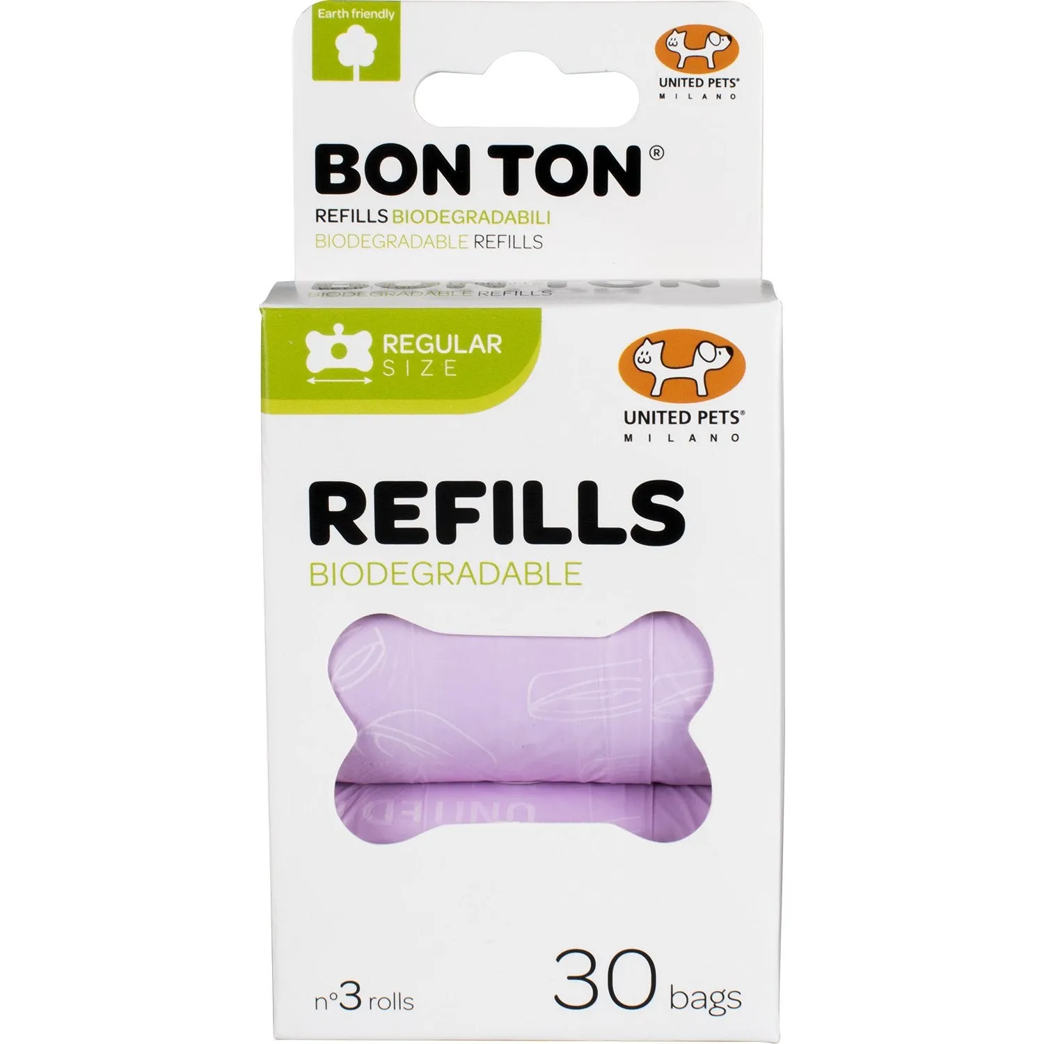 United Pets Bon Ton Biodegradable Waste Bag Refills Lilac 3 Pack*