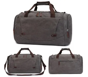 Vintage Canvas Large Capacity Travel Bag-Grey