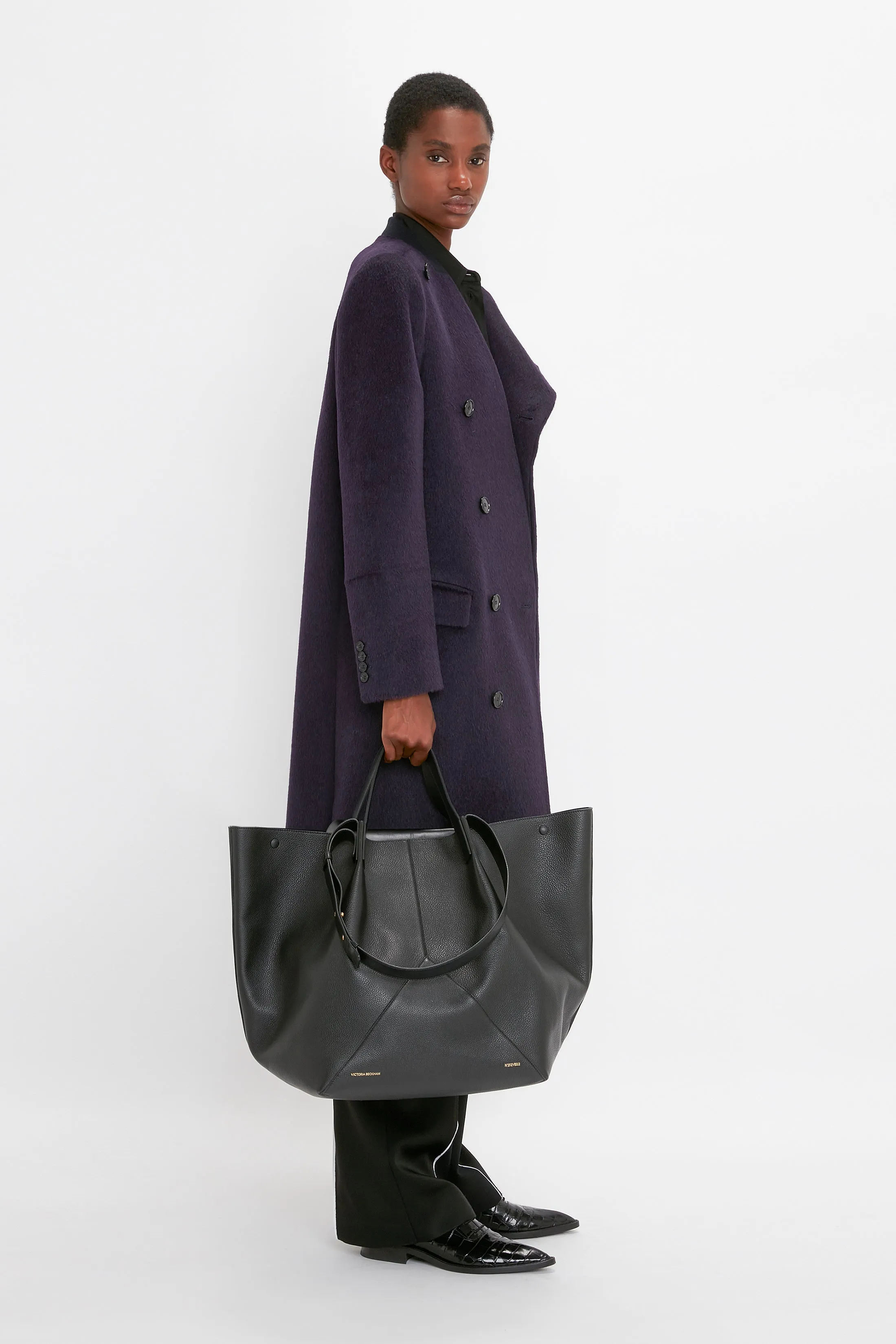 W11 Jumbo Tote Bag In Black Leather