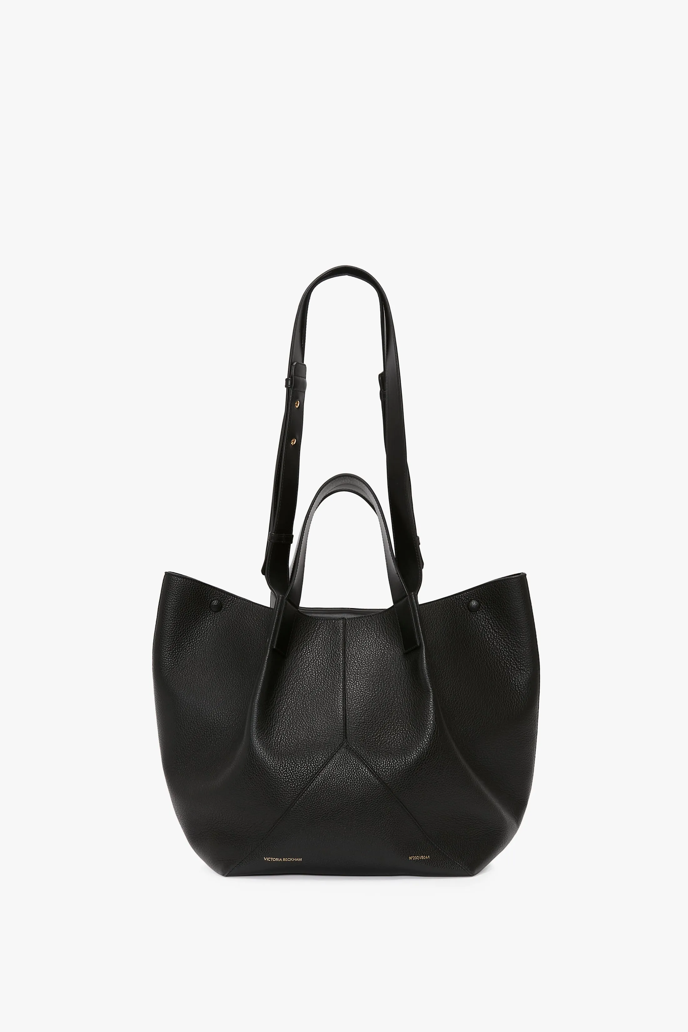 W11 Medium Tote Bag In Black Leather