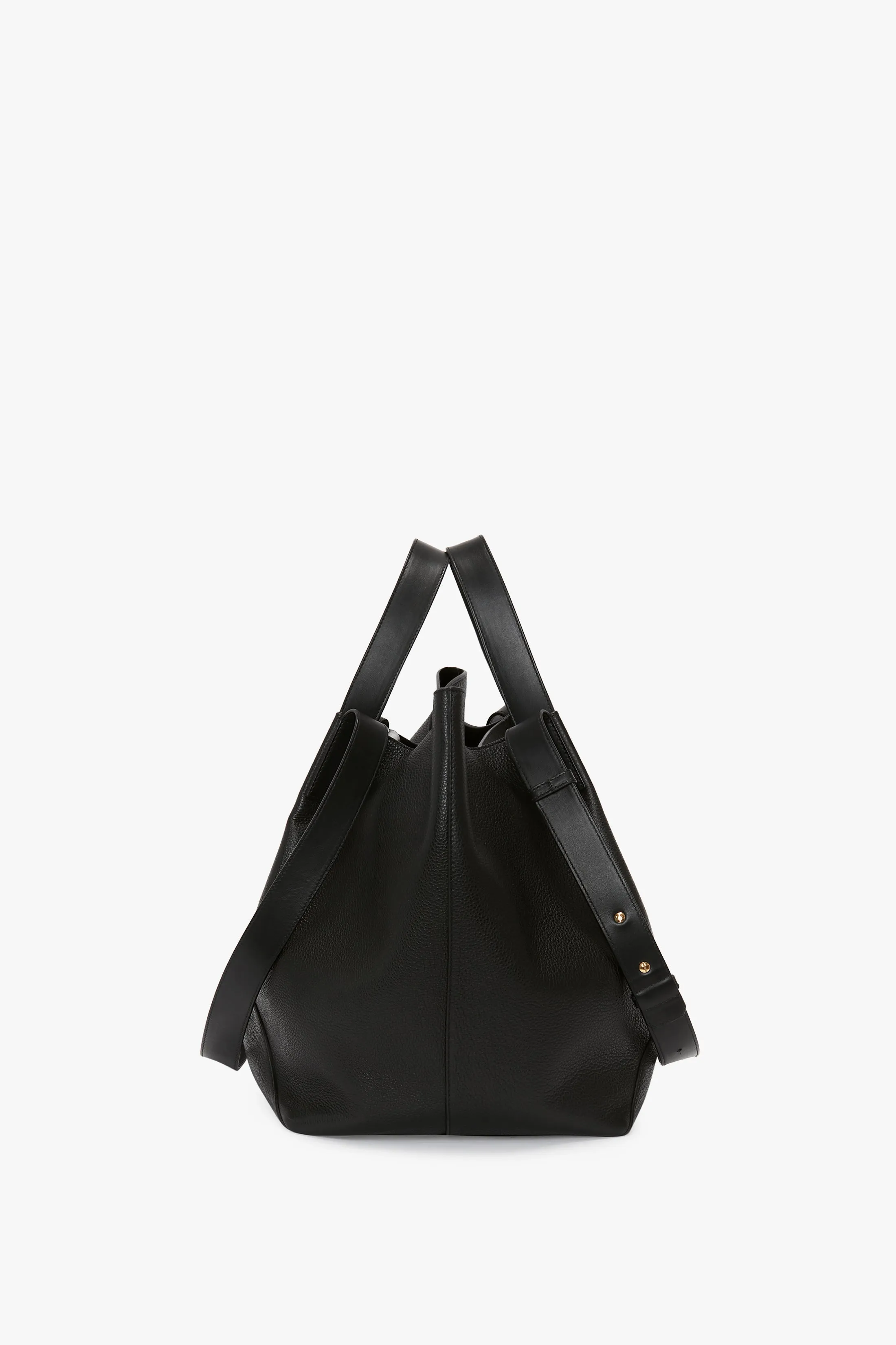 W11 Medium Tote Bag In Black Leather