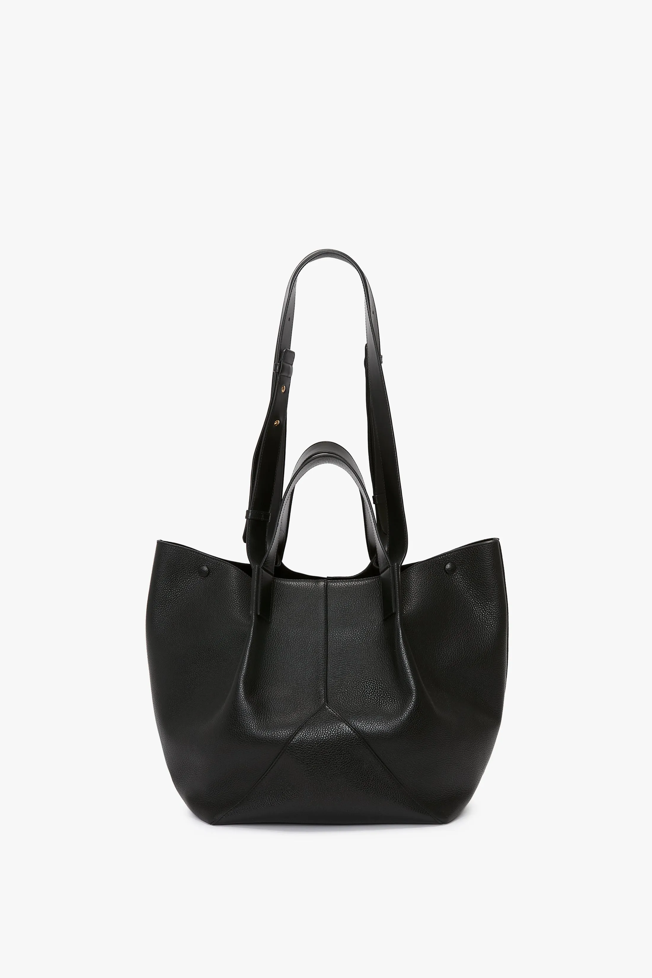 W11 Medium Tote Bag In Black Leather