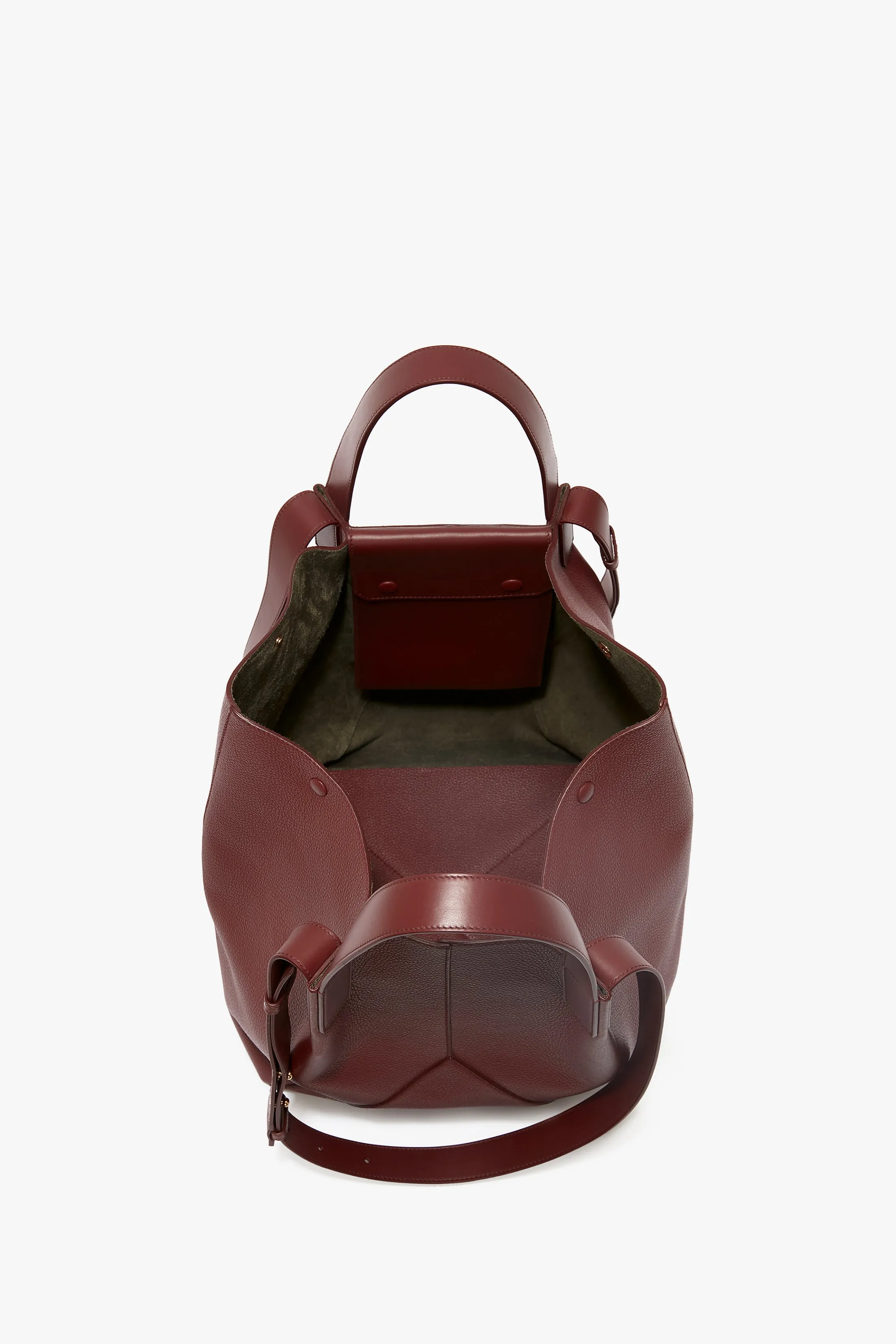 W11 Medium Tote Bag In Burgundy Leather