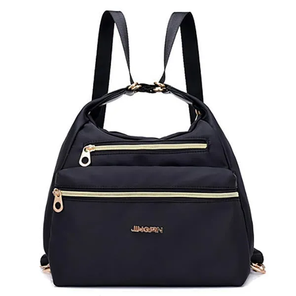 Women Multifunctional Waterproof Multi-Pocket Nylon Backpack Shoulder Handbag Travel Bag