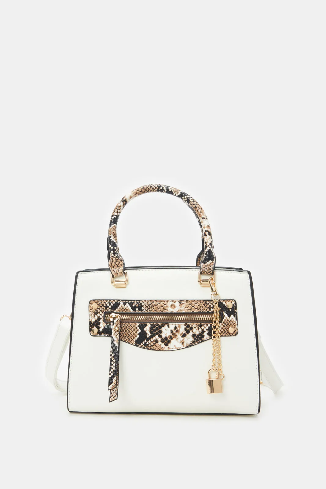 Women White Animal Print Day Bag