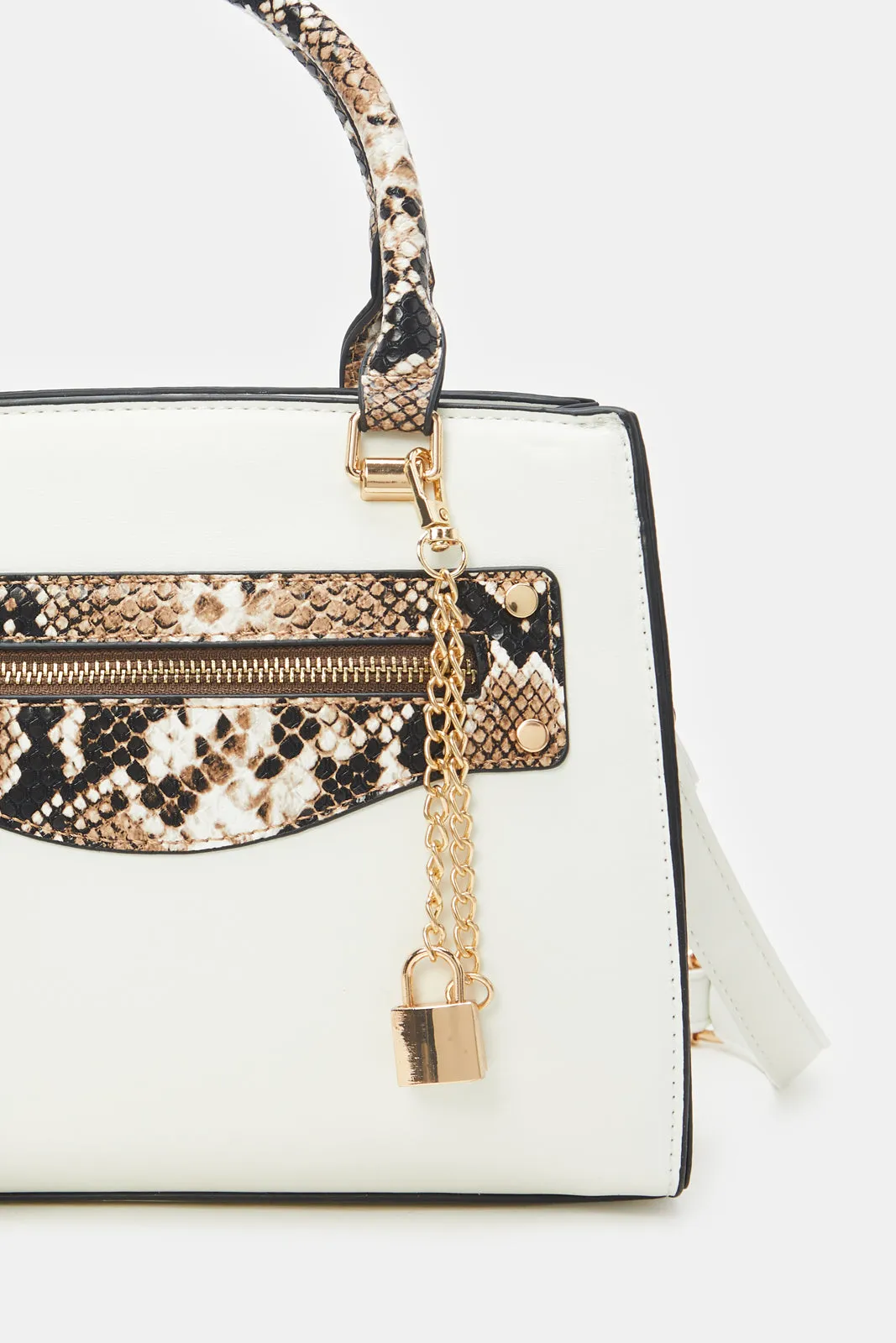 Women White Animal Print Day Bag